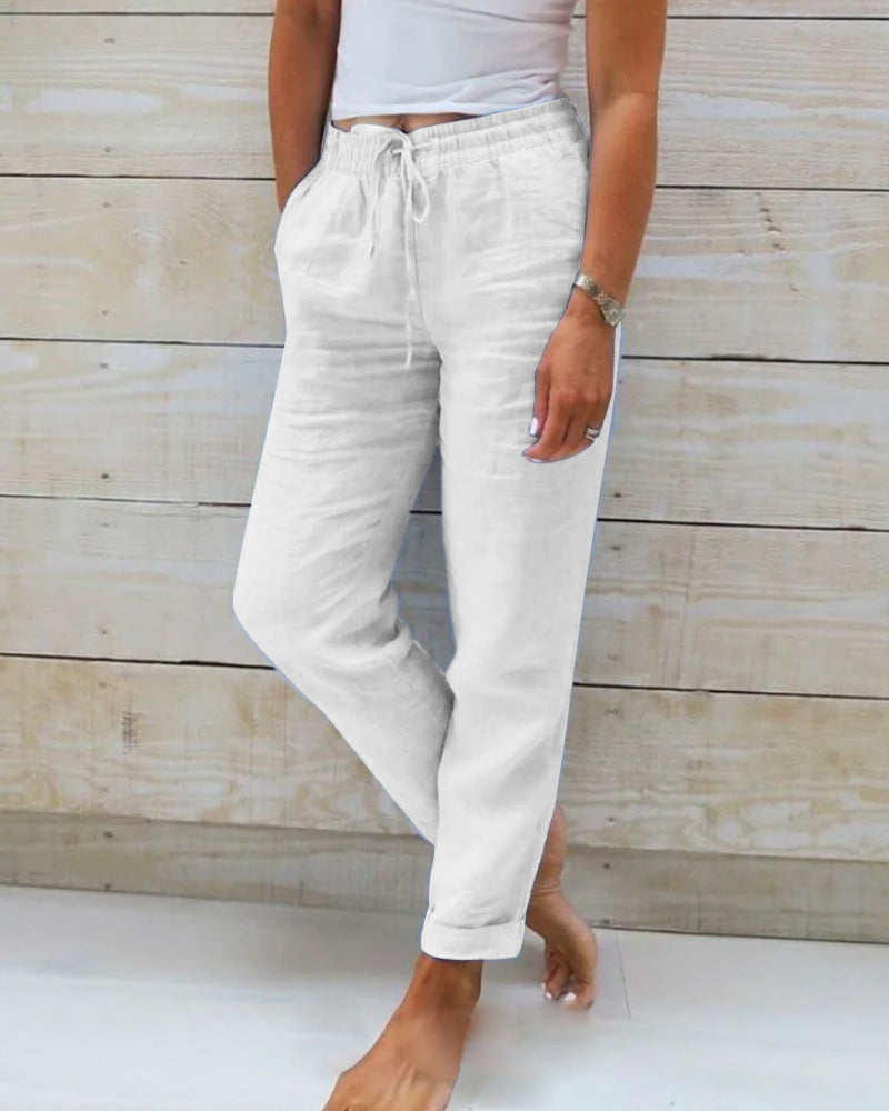 Paige | Women's Linen Straight Leg Pants