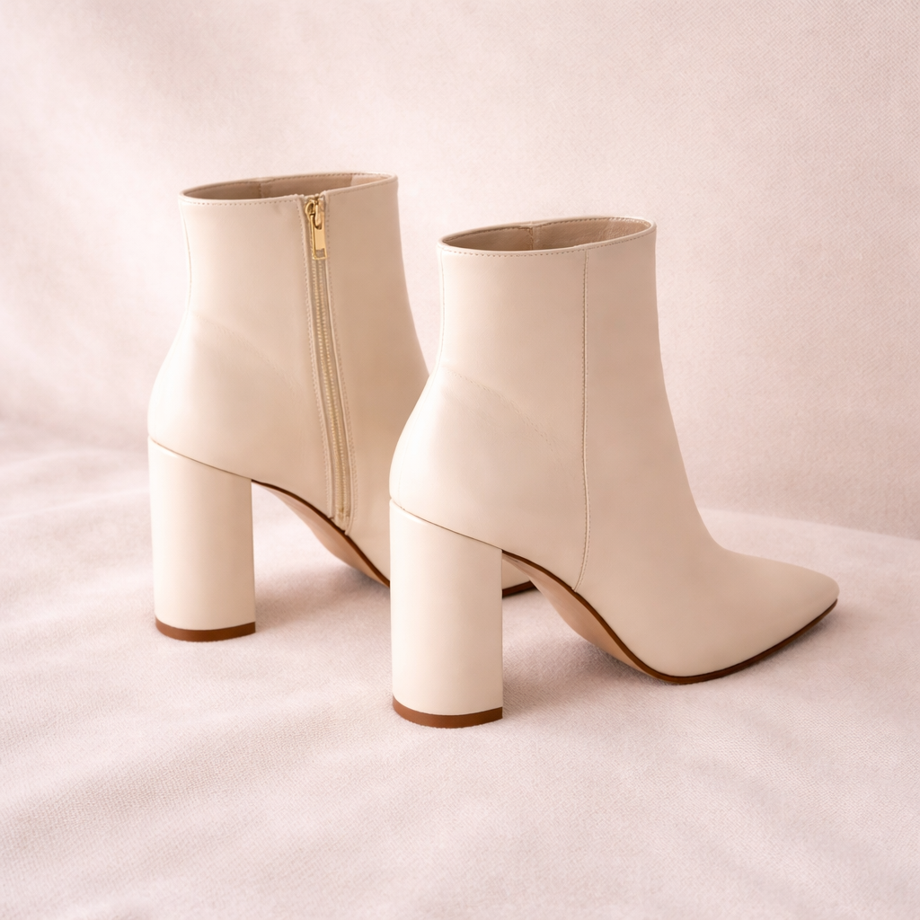 Clara | Women's Leather Ankle Boots with Block Heel