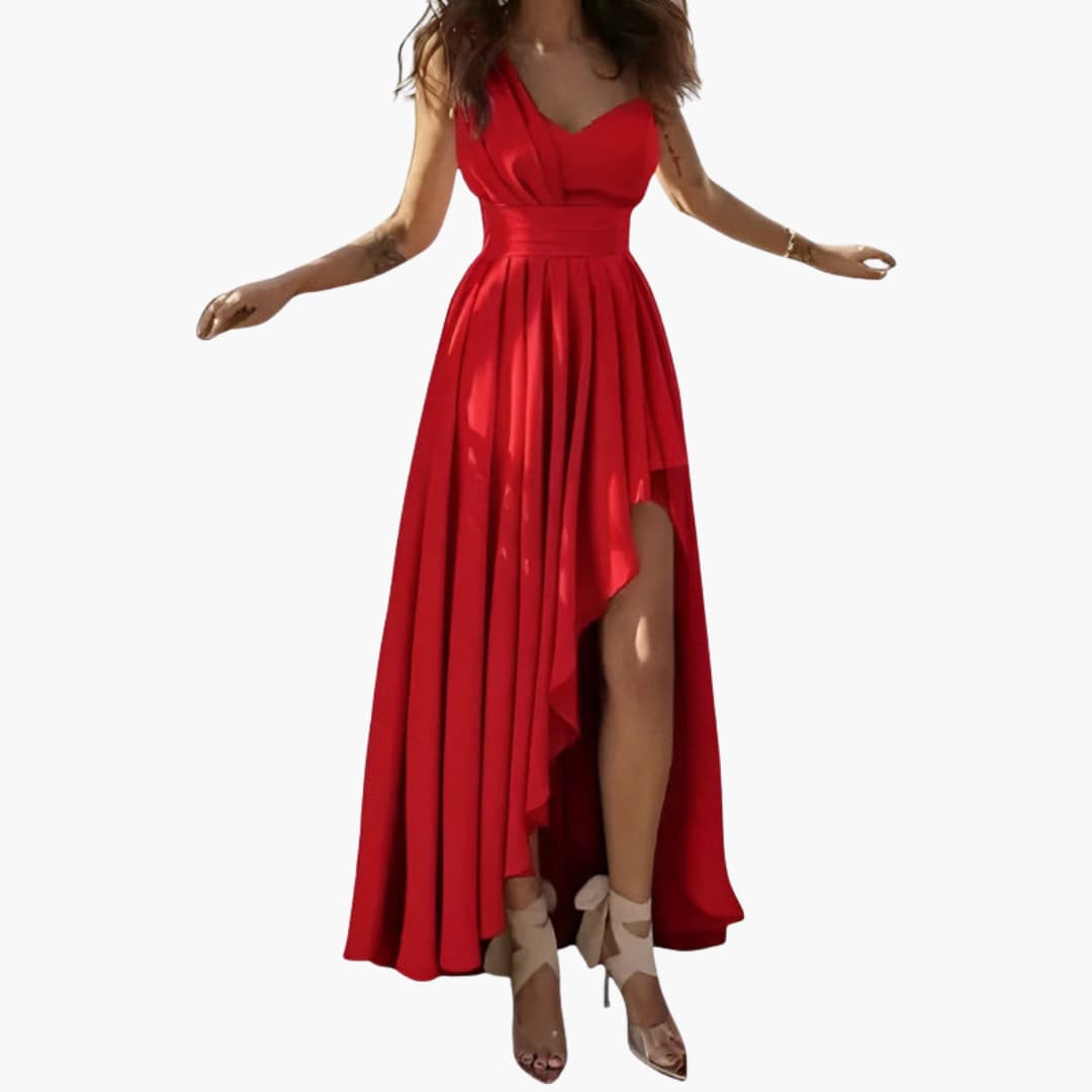 Serena | Cocktail Dress with Sweetheart Neck and High Slit