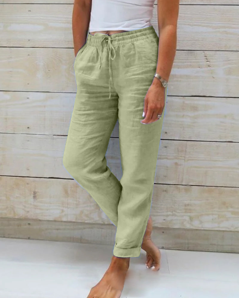 Paige | Women's Linen Straight Leg Pants