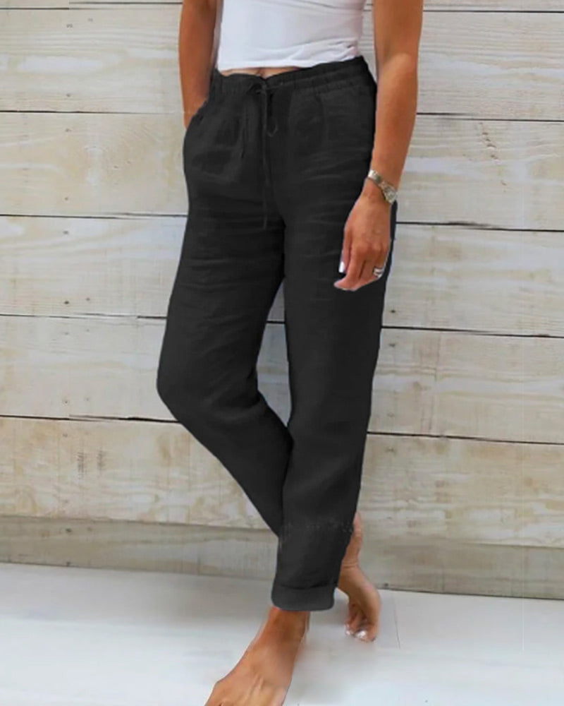 Paige | Women's Linen Straight Leg Pants