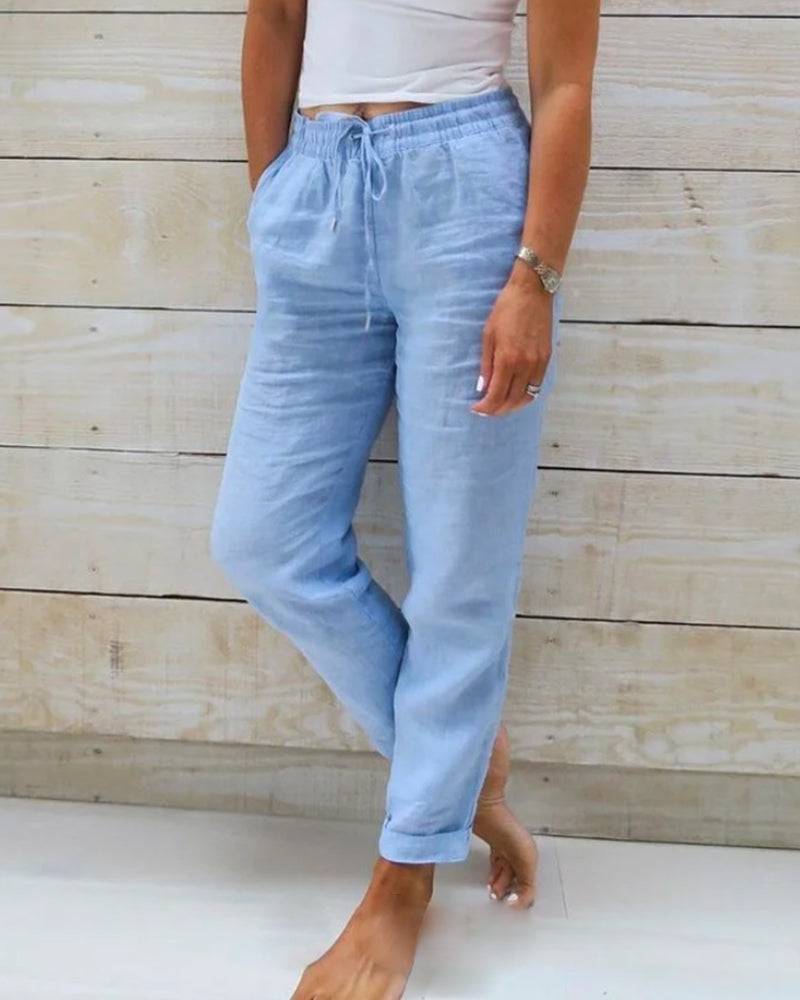 Paige | Women's Linen Straight Leg Pants