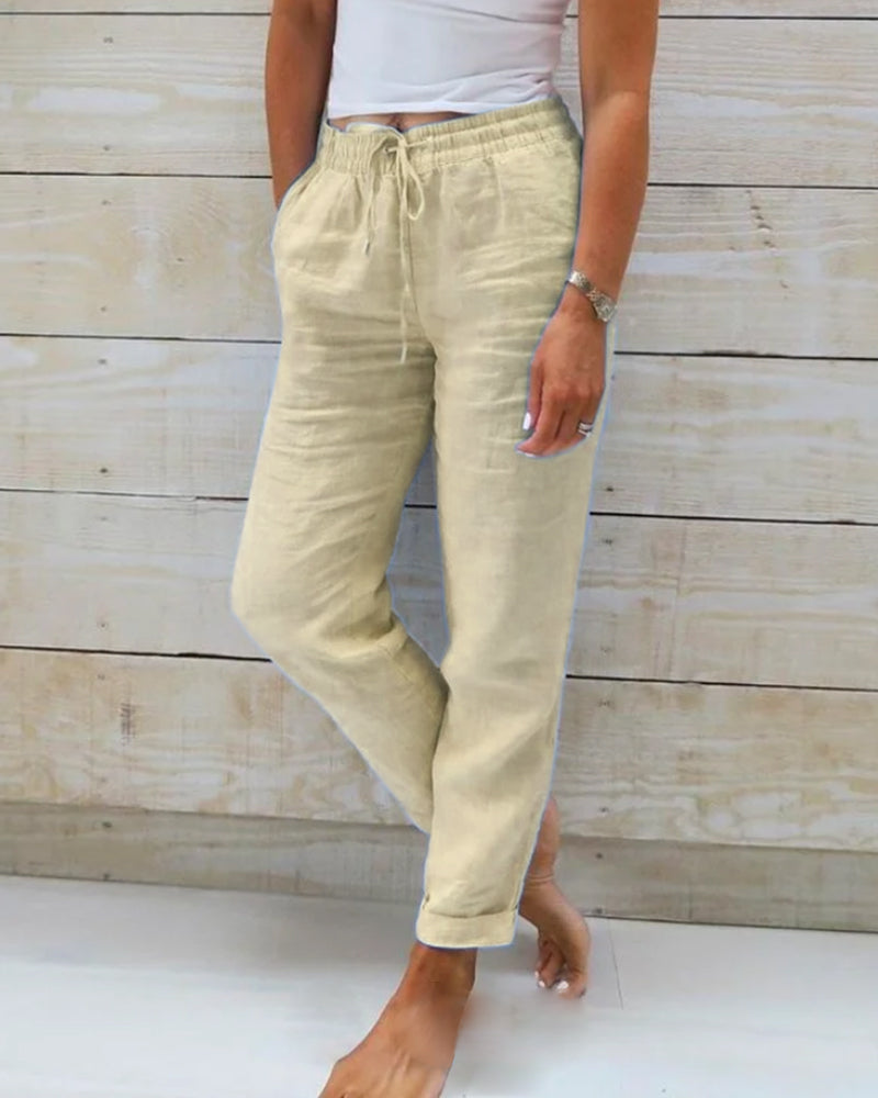 Paige | Women's Linen Straight Leg Pants