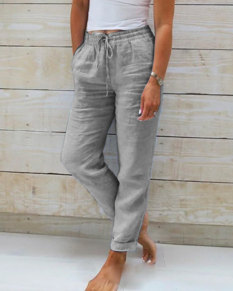 Paige | Women's Linen Straight Leg Pants