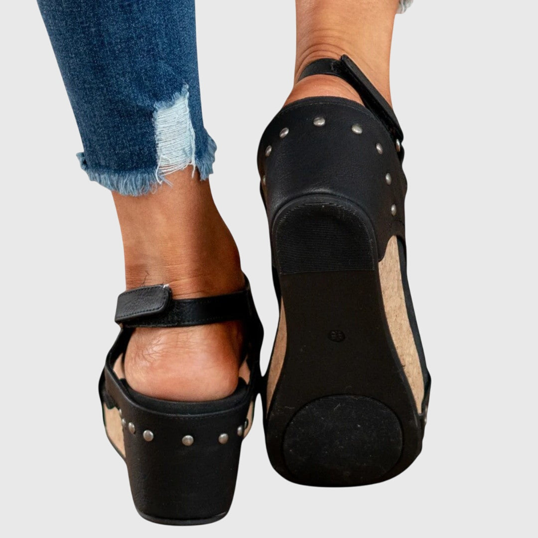 Lena | Orthopedic Wedge Sandals with Cork Platform and Open Toe