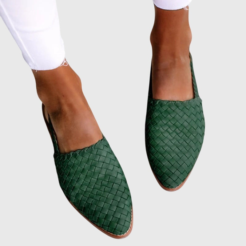 Rosa | Orthopedic Flat Sandals with Woven Leather Design