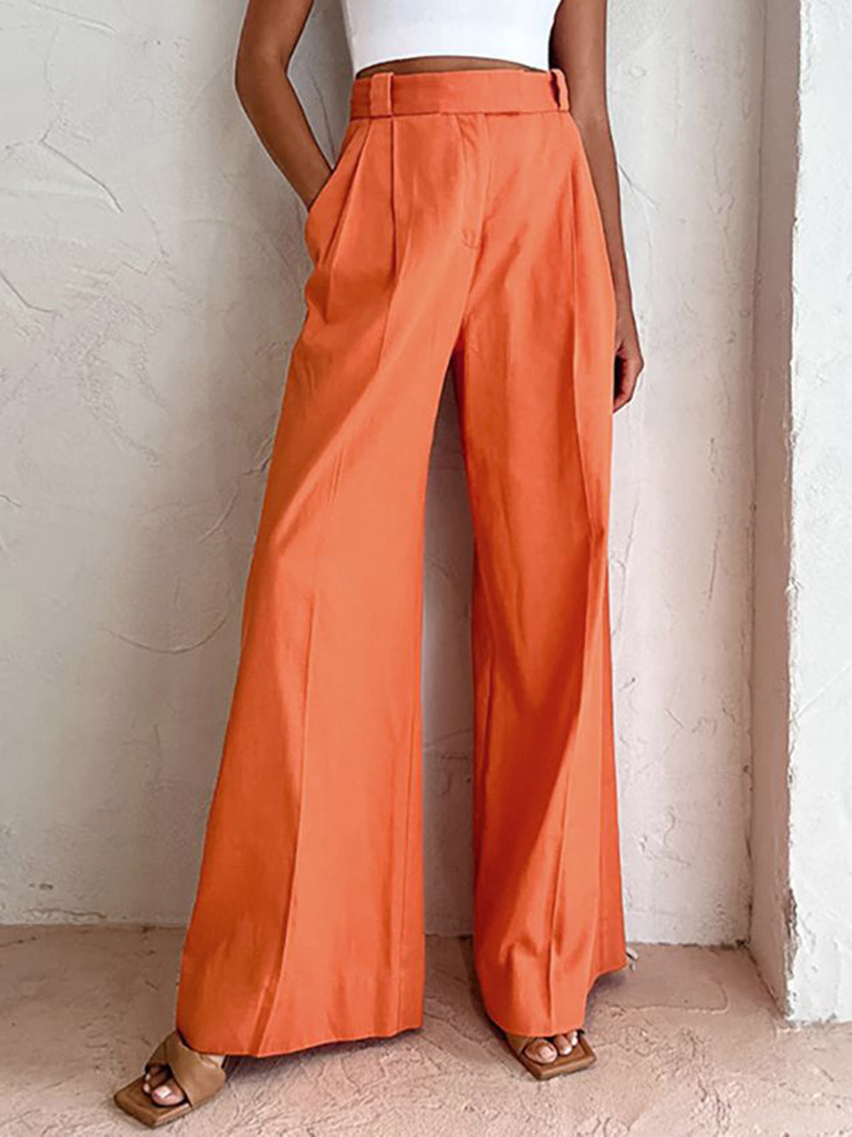 Zara | Women's Linen Wide Leg Trousers