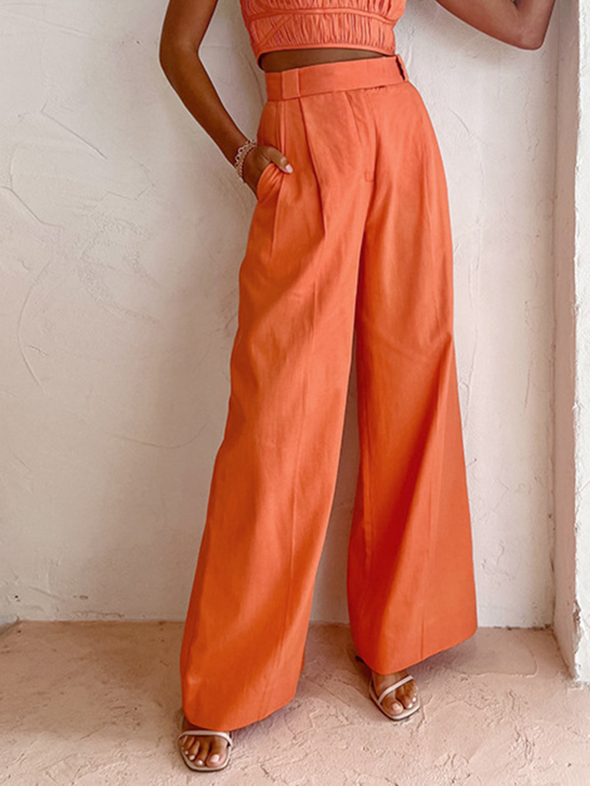 Zara | Women's Linen Wide Leg Trousers