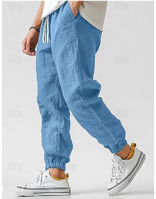 Blake | Linen Jogger Pants with Drawstring Waist