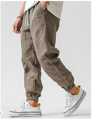Blake | Linen Jogger Pants with Drawstring Waist