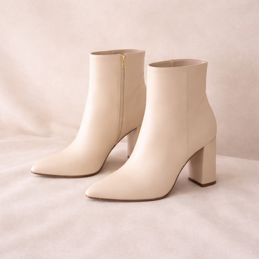 Clara | Women's Leather Ankle Boots with Block Heel