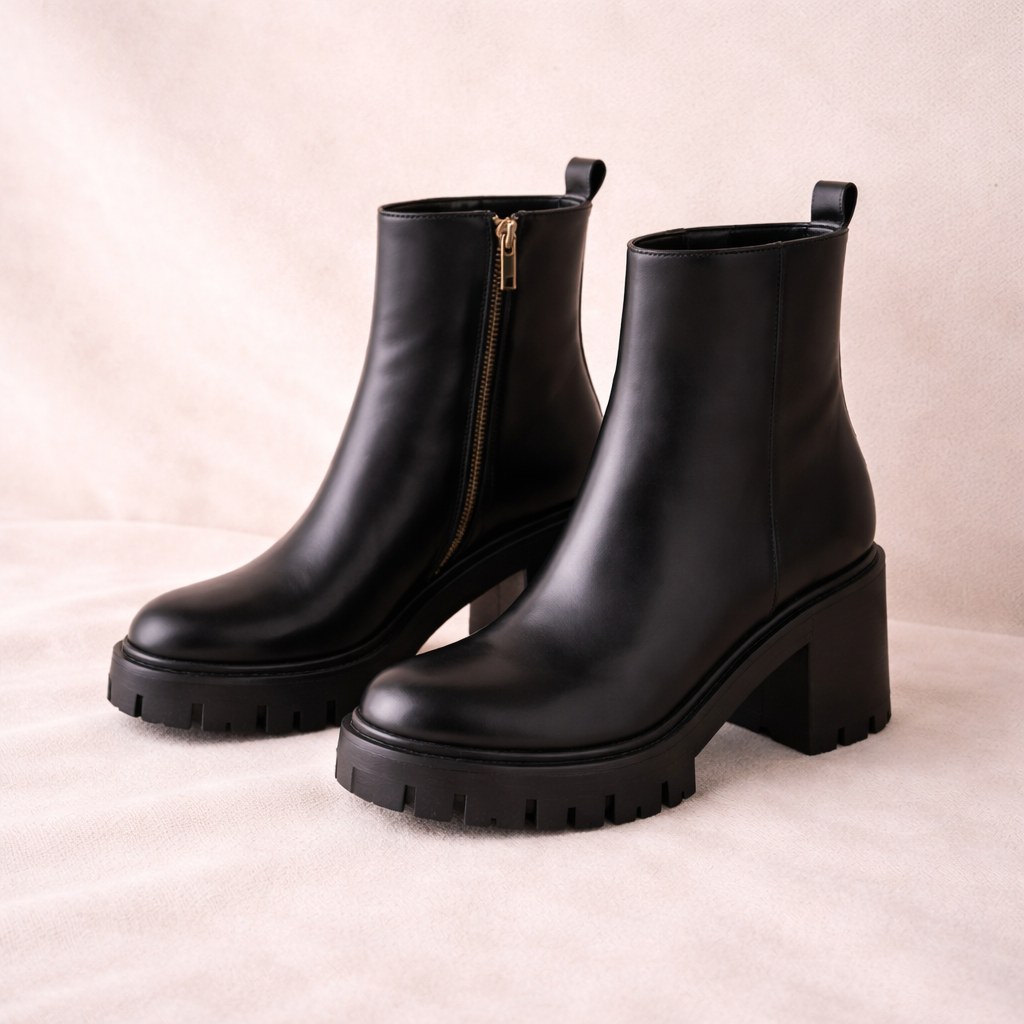 Harper | Women's Leather Platform Ankle Boots