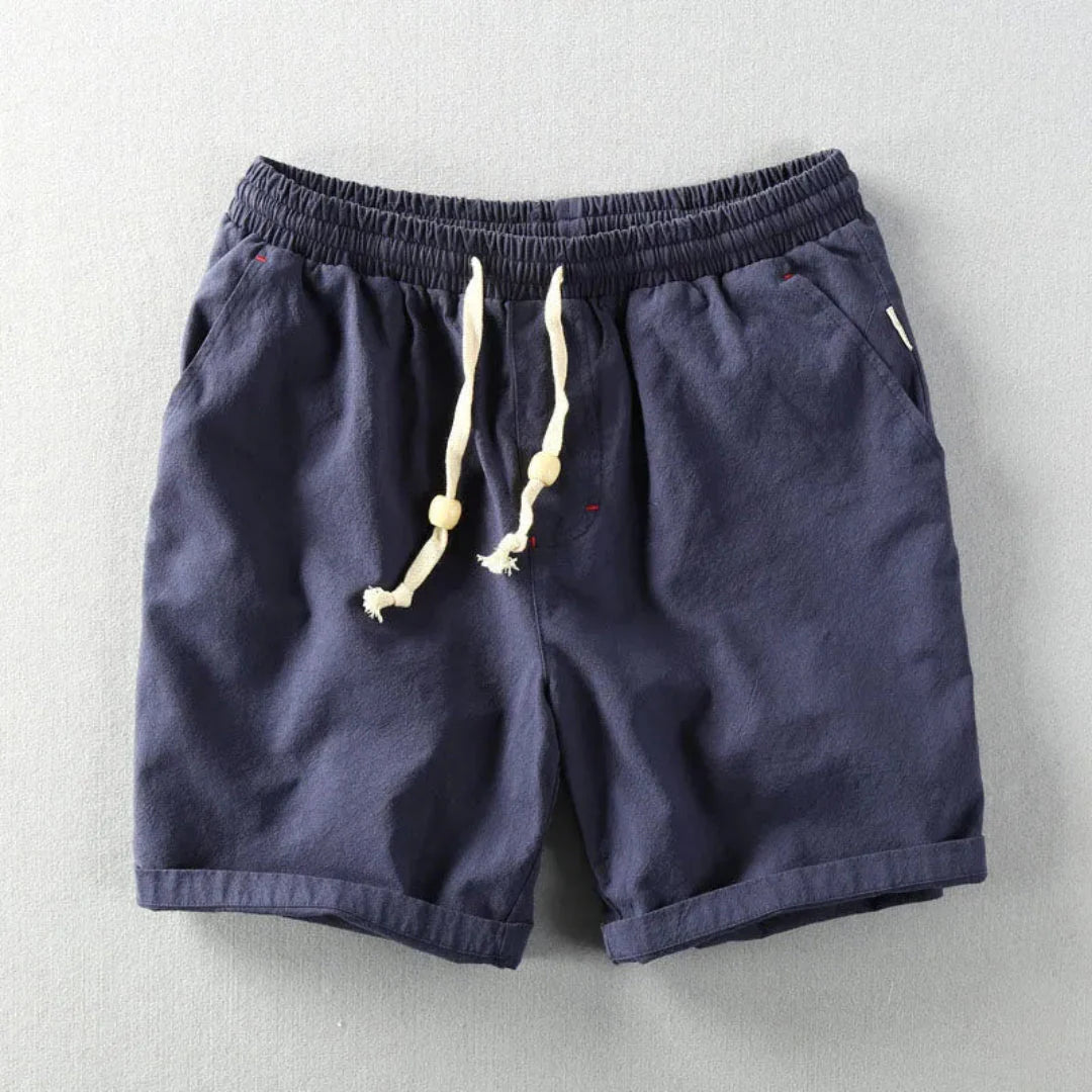 Men's Linen Shorts with Drawstring Waist