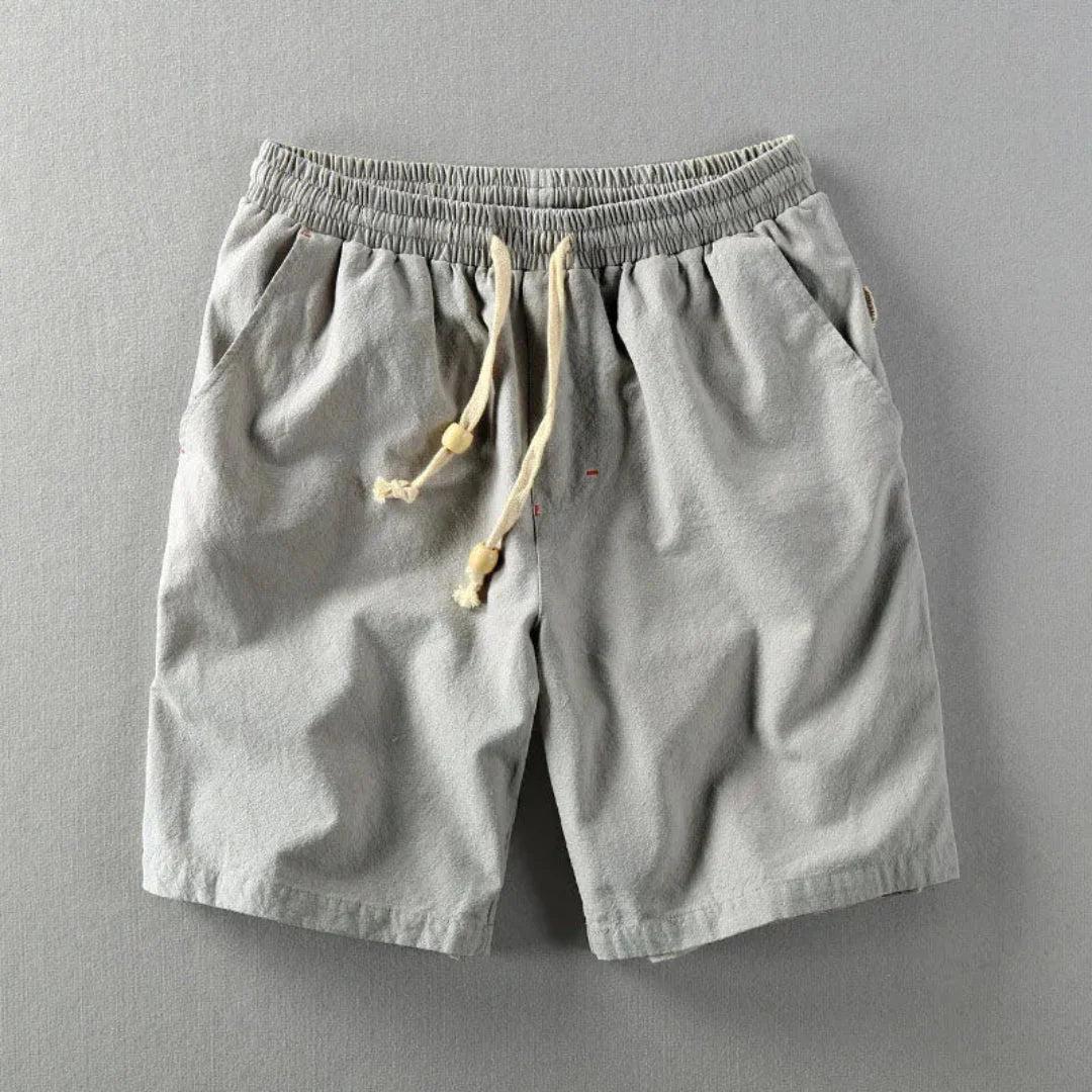 Men's Linen Shorts with Drawstring Waist