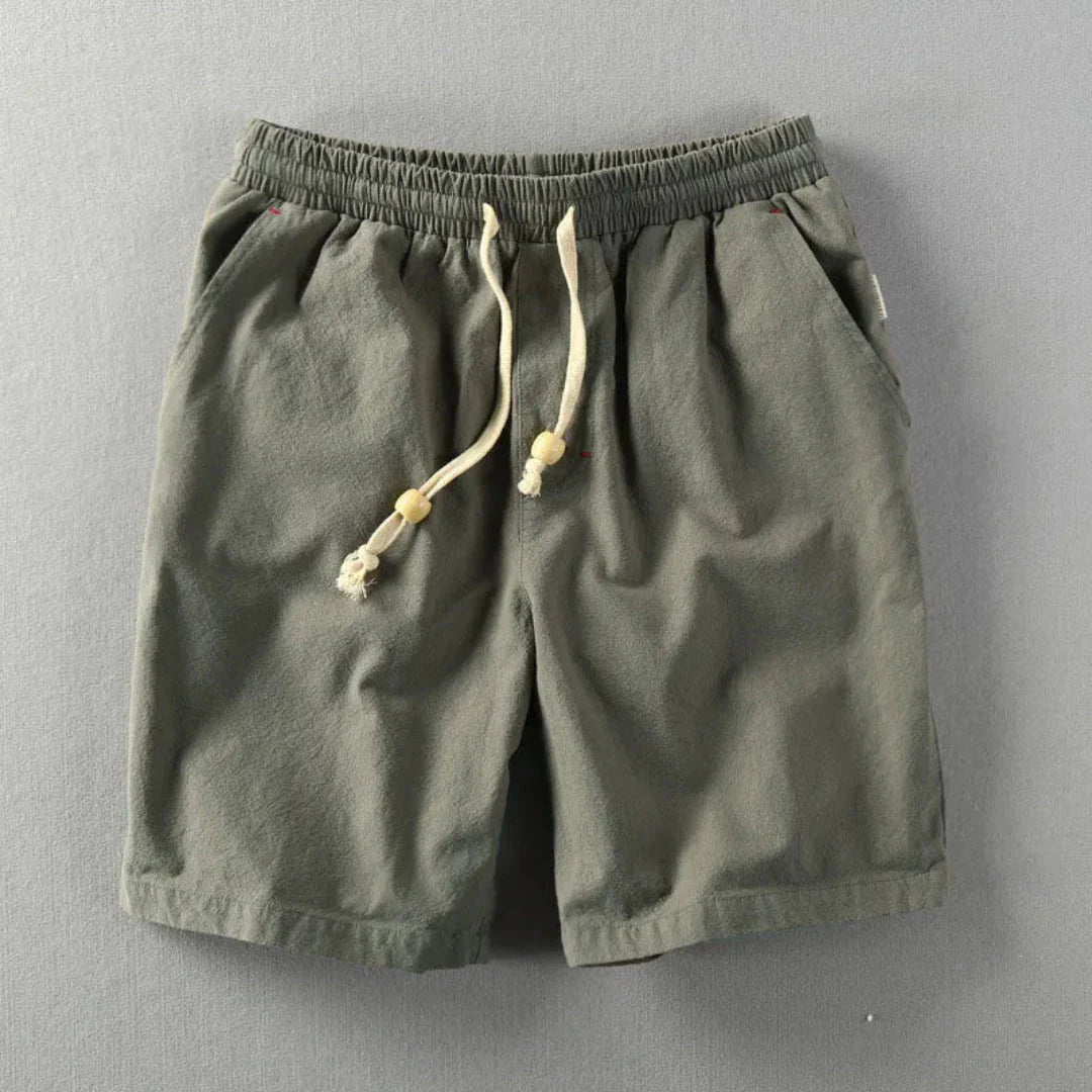 Men's Linen Shorts with Drawstring Waist