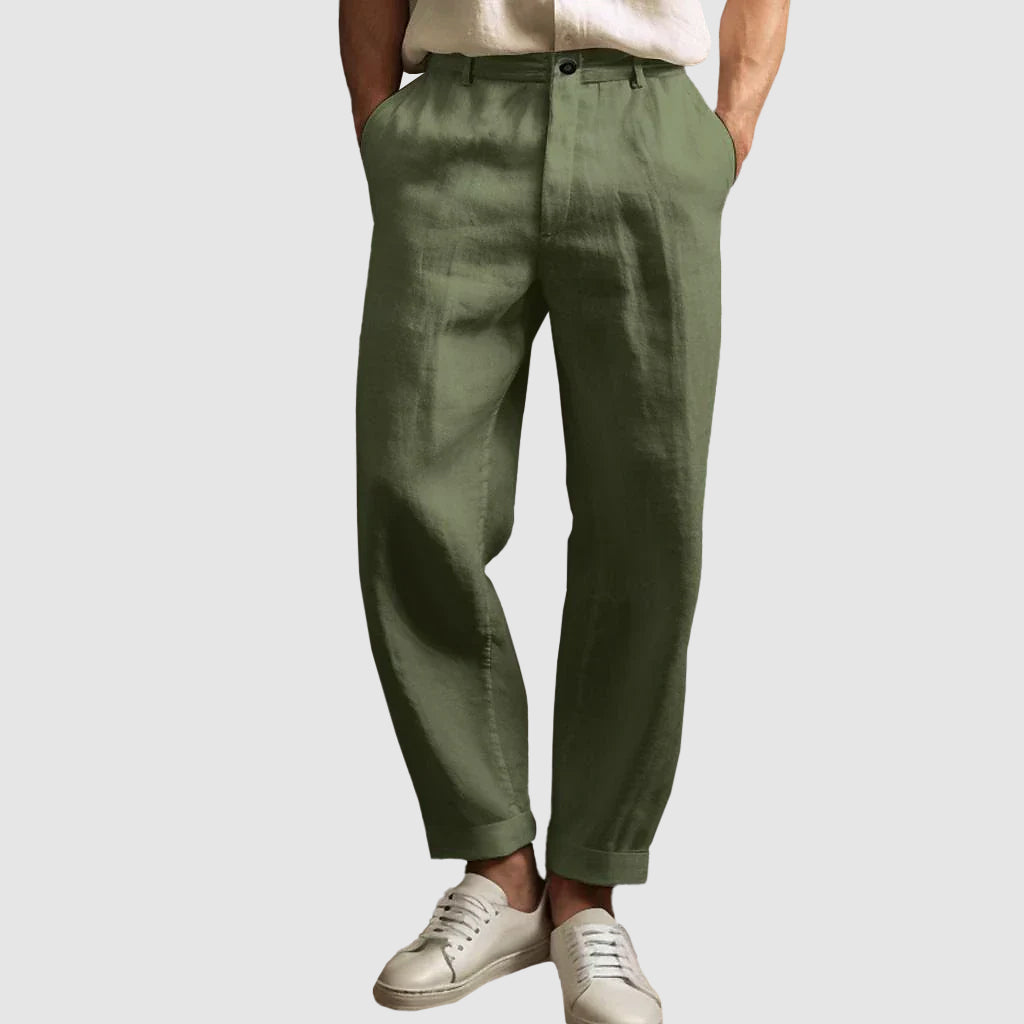 Reid | Men's Linen Trousers with Straight Cut