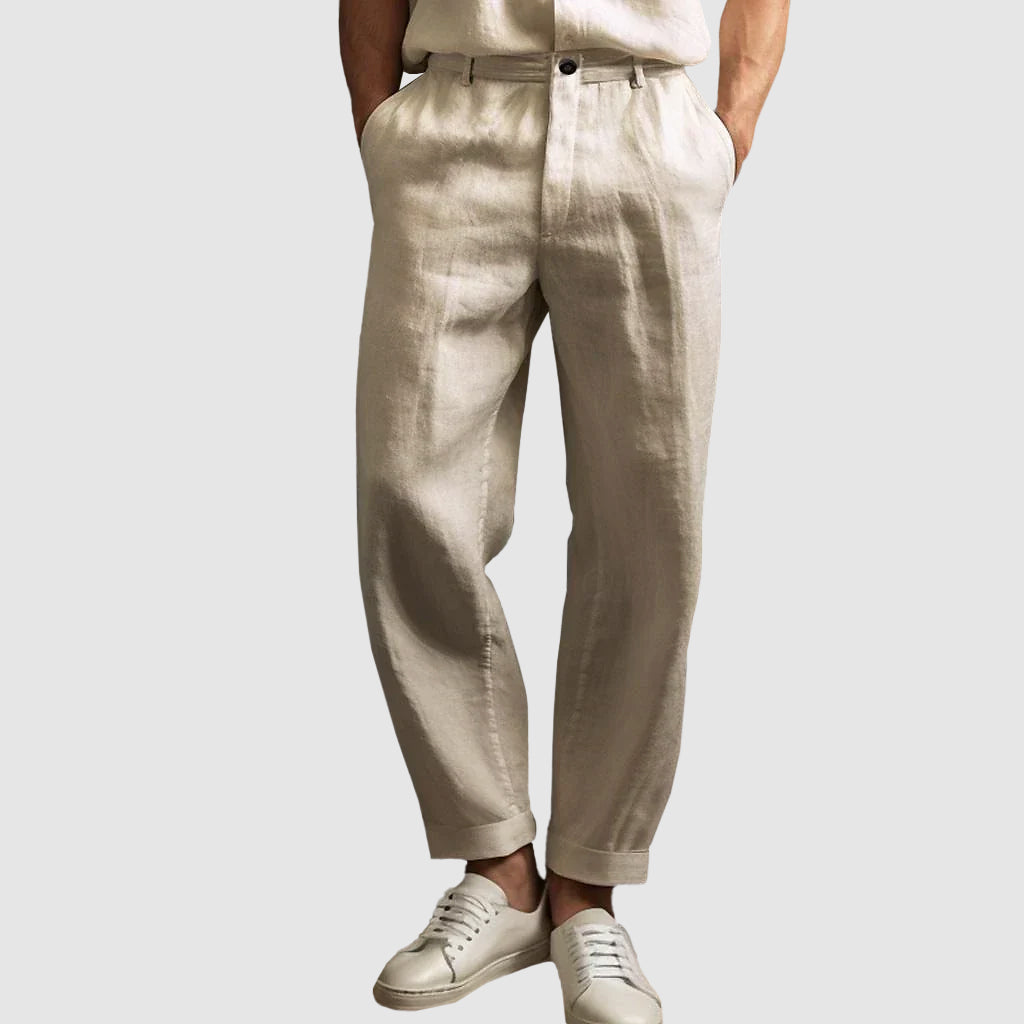 Reid | Men's Linen Trousers with Straight Cut