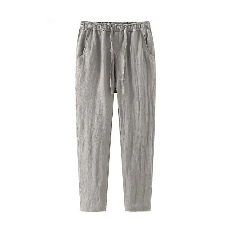 Men's Linen Wide Leg Trousers with Relaxed Fit