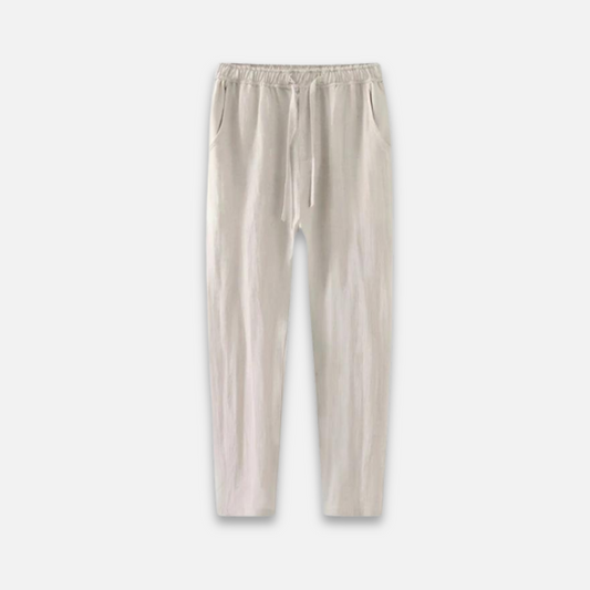 Men's Linen Wide Leg Trousers with Relaxed Fit