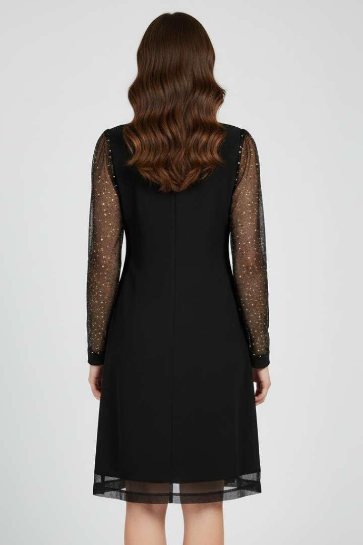 Madison | Cocktail Dress with Sequin Mesh Sleeves