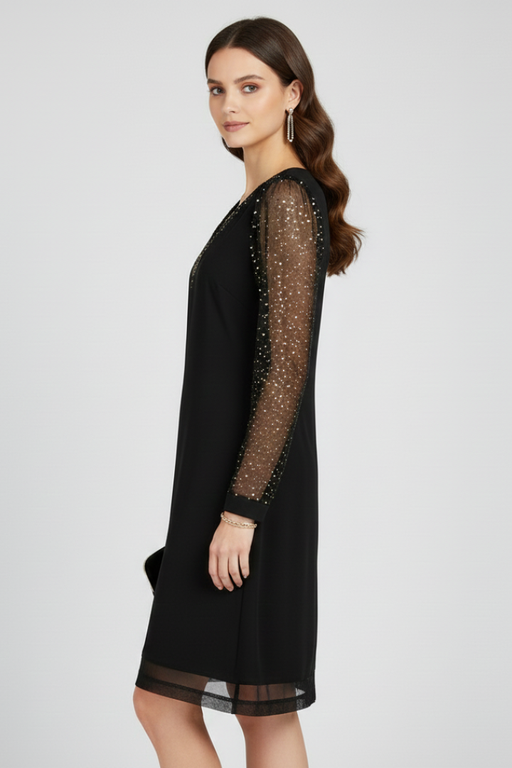 Madison | Cocktail Dress with Sequin Mesh Sleeves