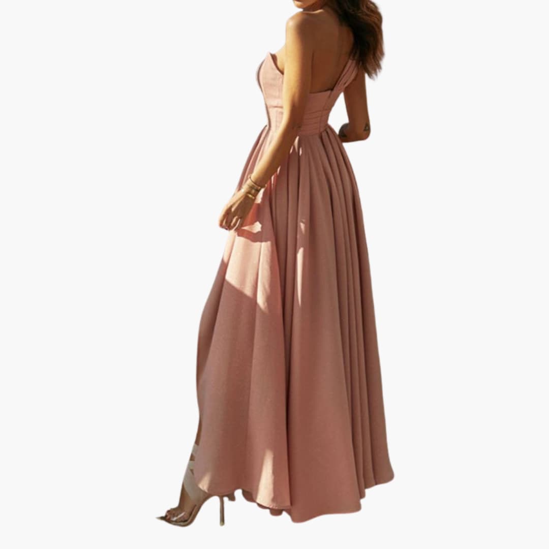 Serena | Cocktail Dress with Sweetheart Neck and High Slit
