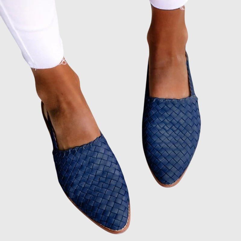 Rosa | Orthopedic Flat Sandals with Woven Leather Design