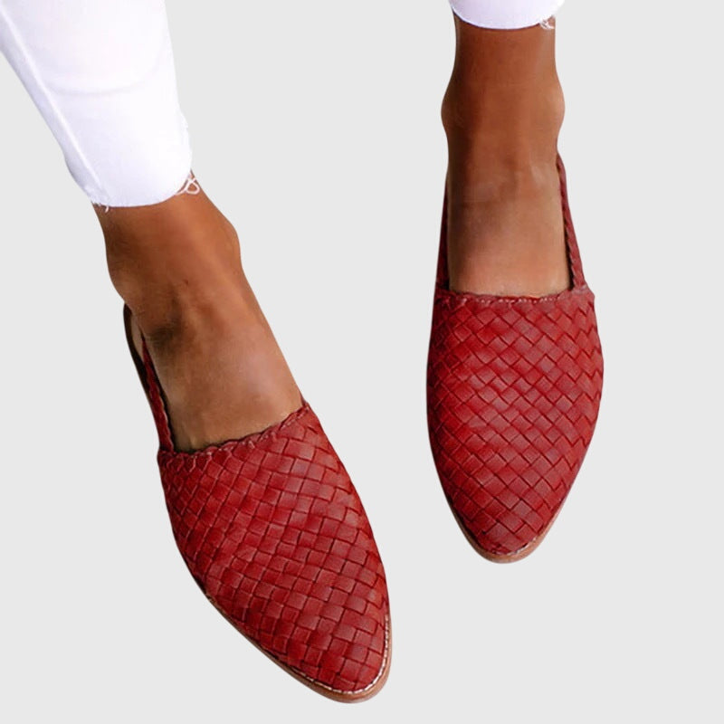 Rosa | Orthopedic Flat Sandals with Woven Leather Design