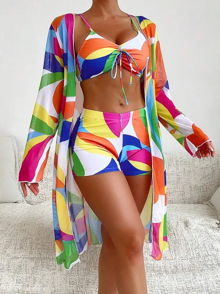 Vivid | 3 Piece Bikini Set with Cover Up
