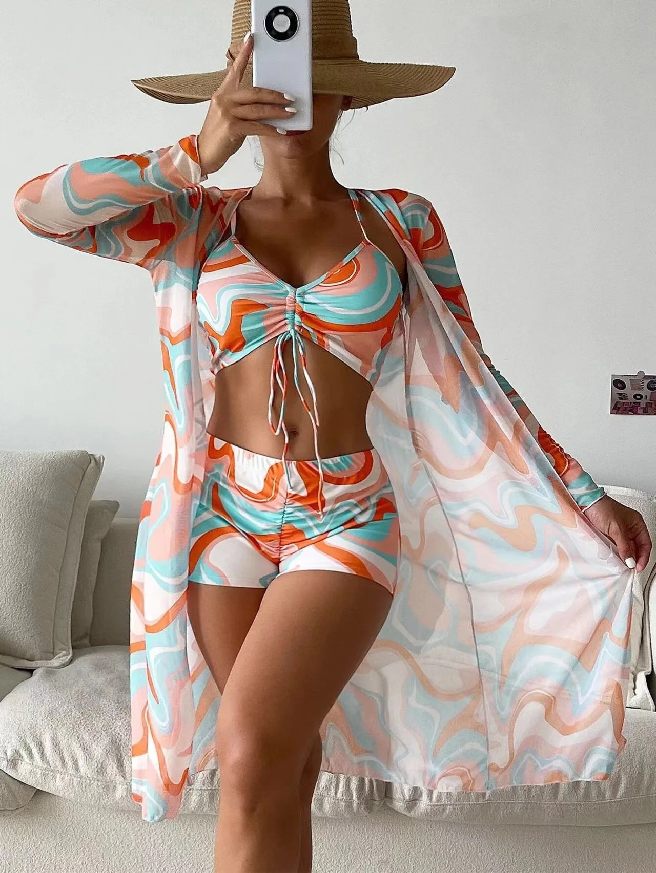 Vivid | 3 Piece Bikini Set with Cover Up